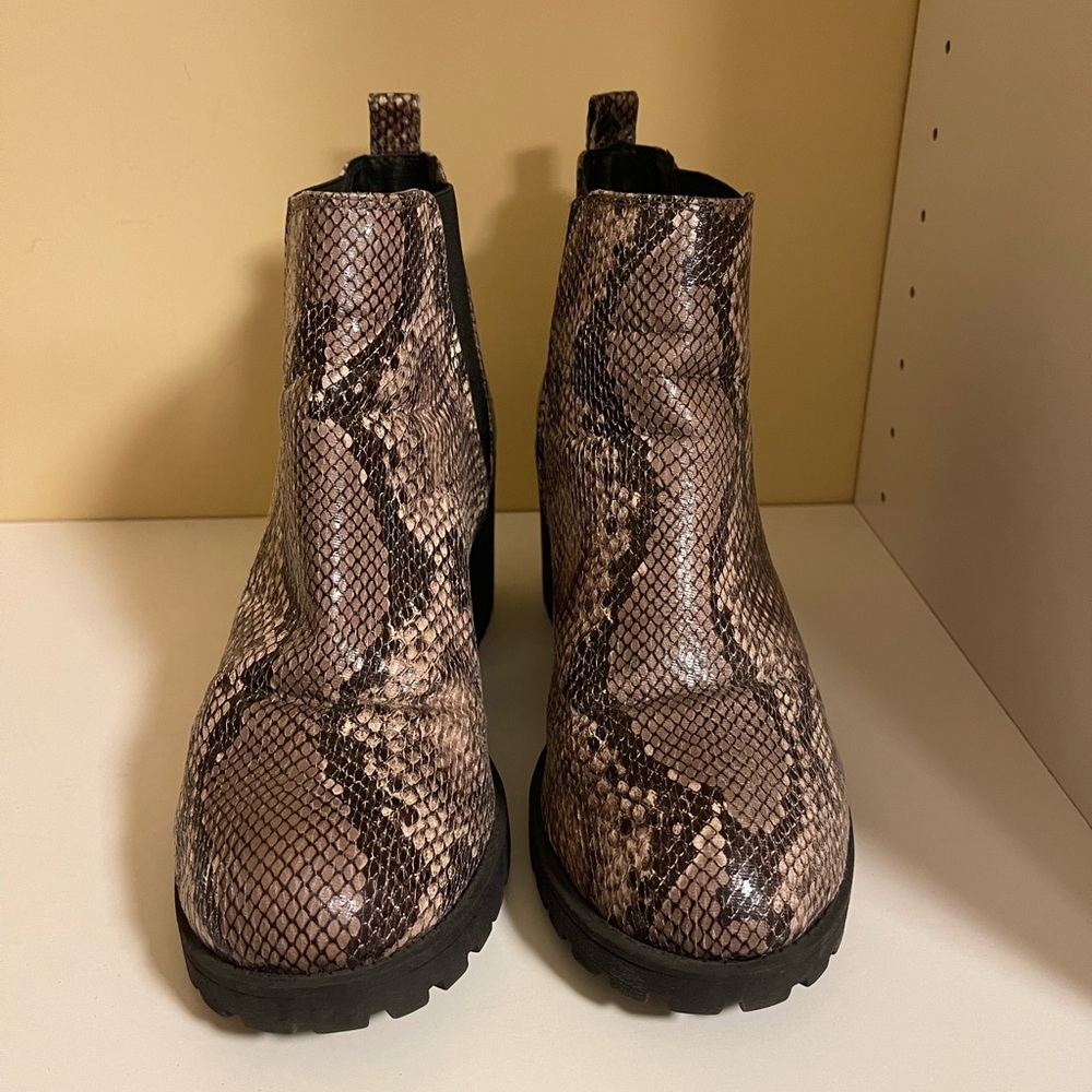 Snakeskin Ankle Booties 9 - Picture 3 of 12